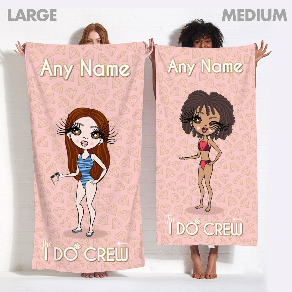Womens Personalized I Do Crew Beach Towel