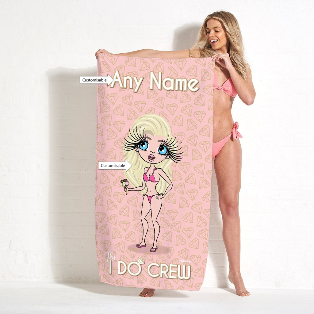 Womens Personalized I Do Crew Beach Towel