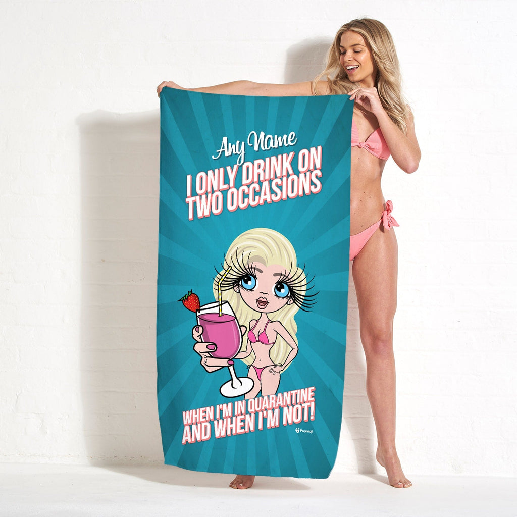 Womens Personalized Quarantine Drinking Beach Towel