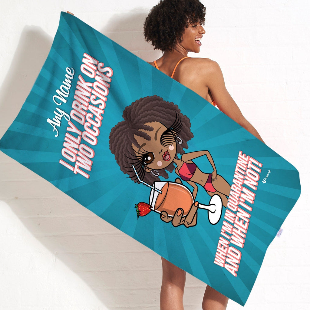 Womens Personalized Quarantine Drinking Beach Towel