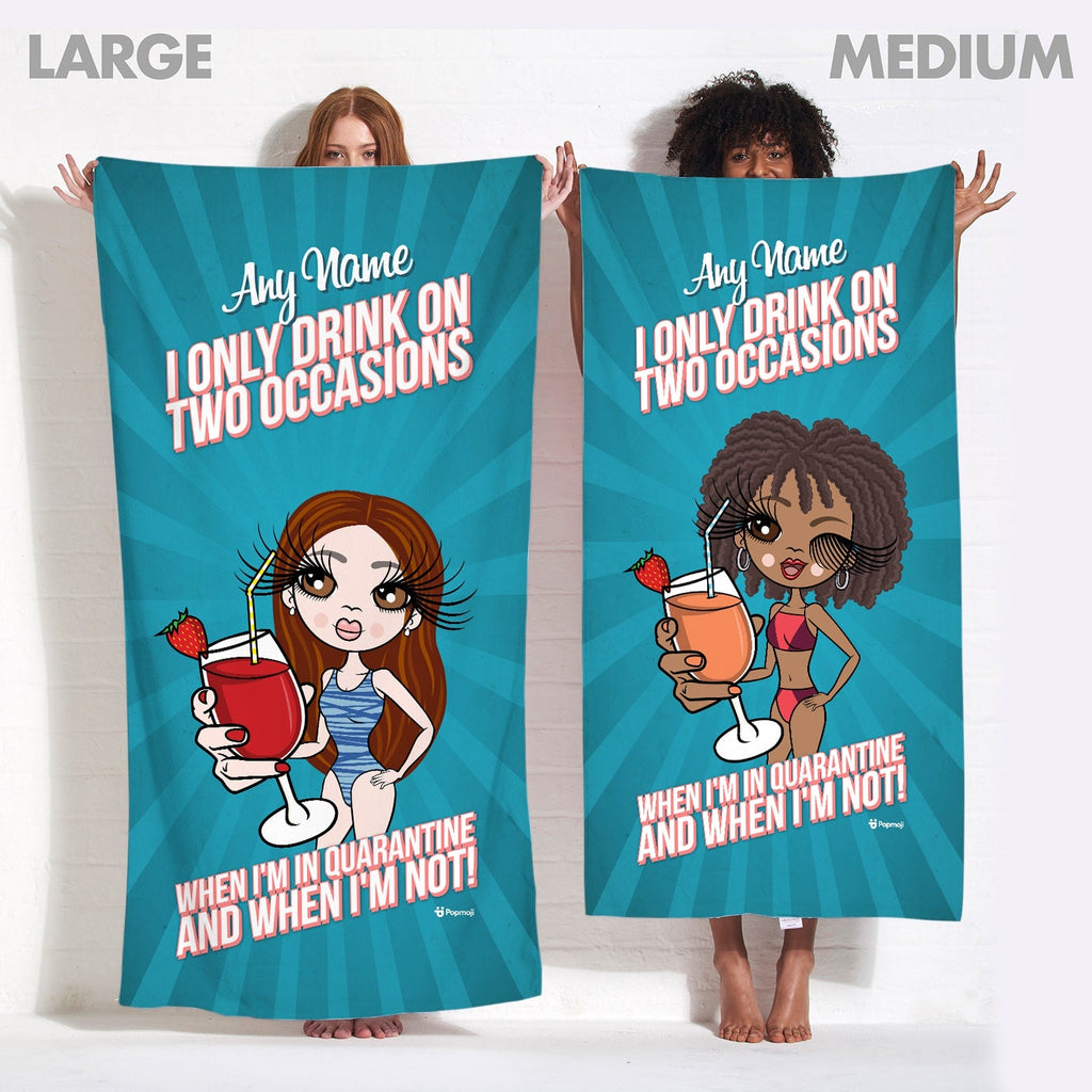 Womens Personalized Quarantine Drinking Beach Towel