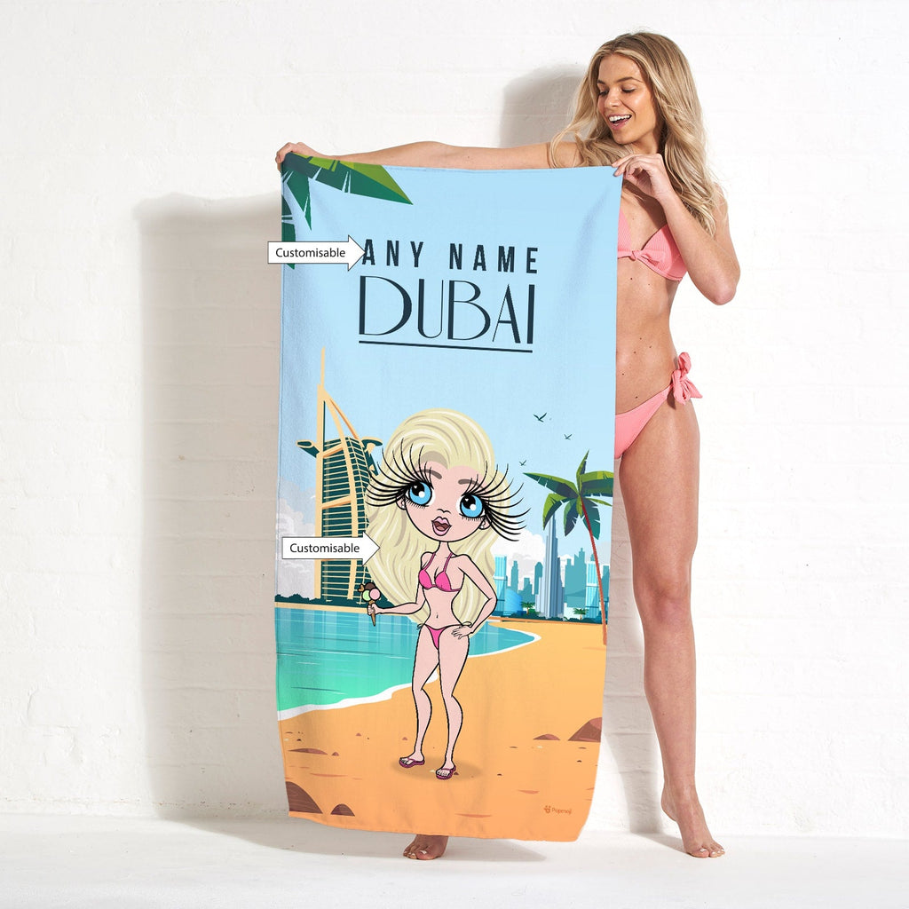 Womens Personalized Dubai Beach Towel