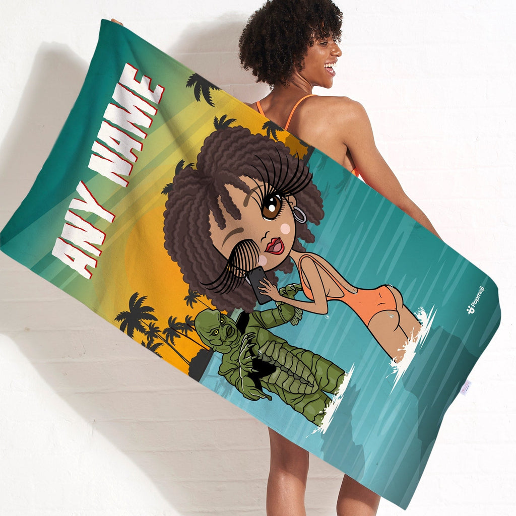 Womens Personalized Sea Creature Beach Towel