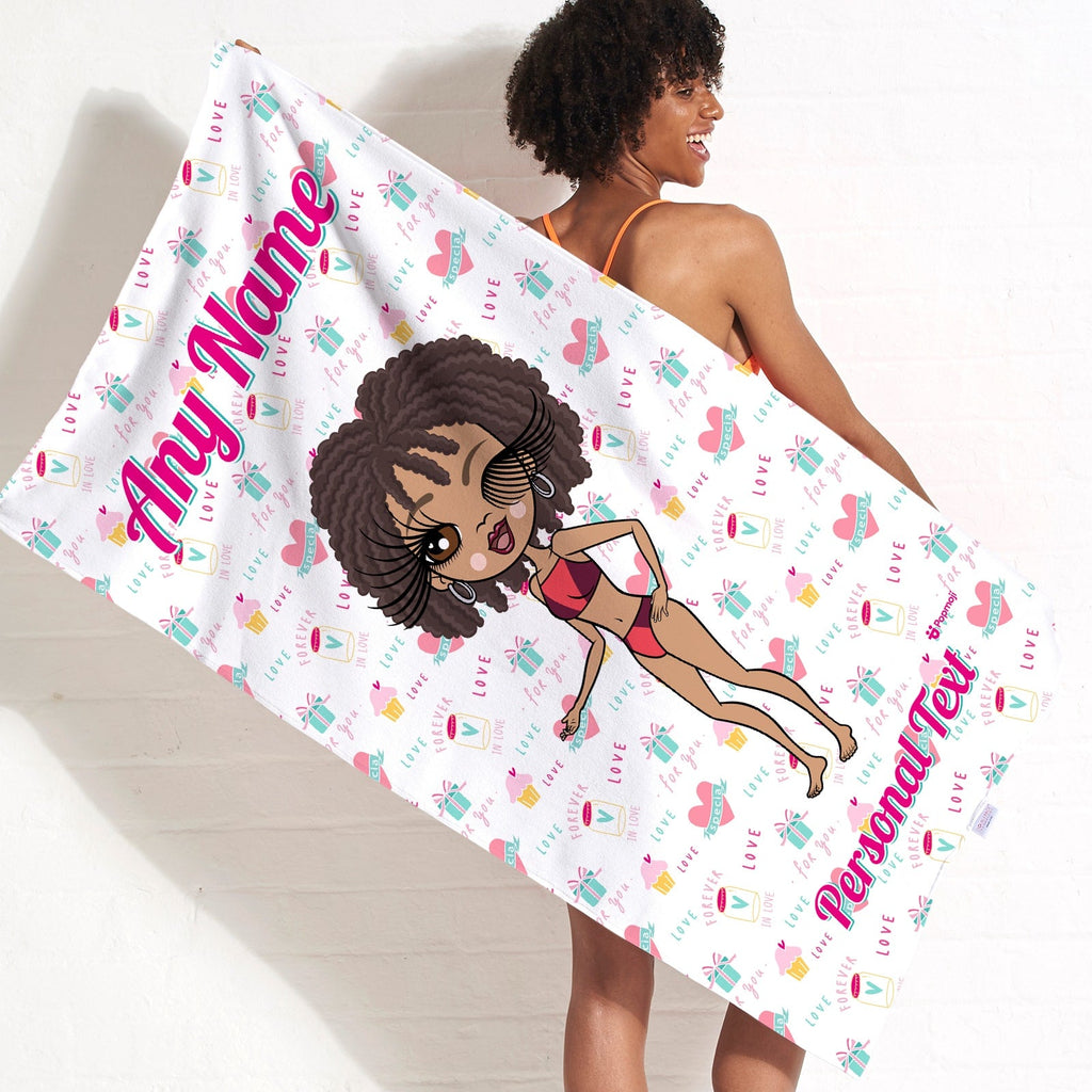 Womens Personalized Love For You Beach Towel