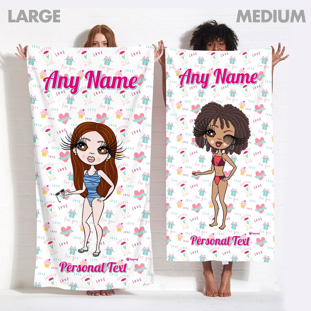 Womens Personalized Love For You Beach Towel