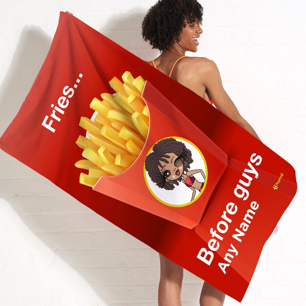 Womens Personalized Fries Beach Towel