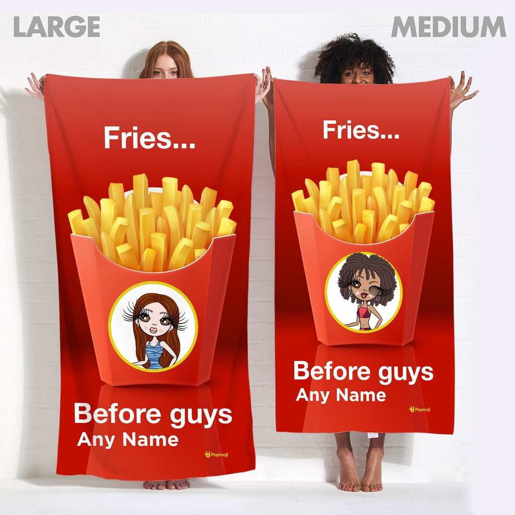 Womens Personalized Fries Beach Towel