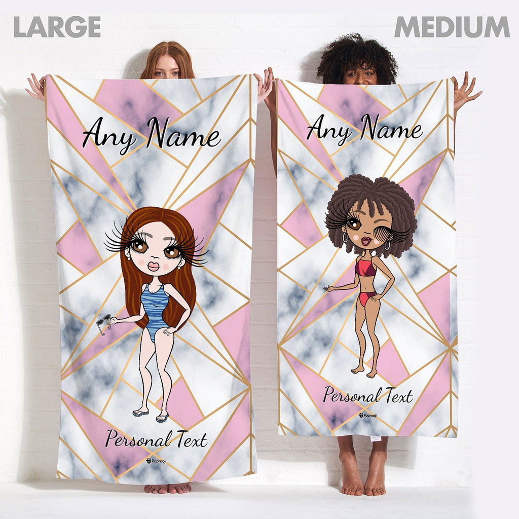 Womens Personalized Geo Beach Towel