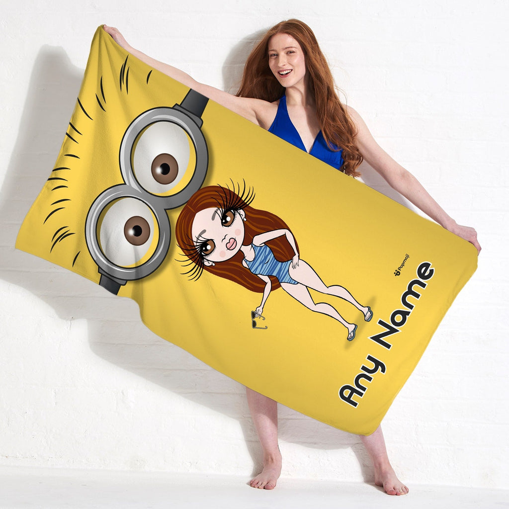 Womens Personalized Google Eyes Beach Towel