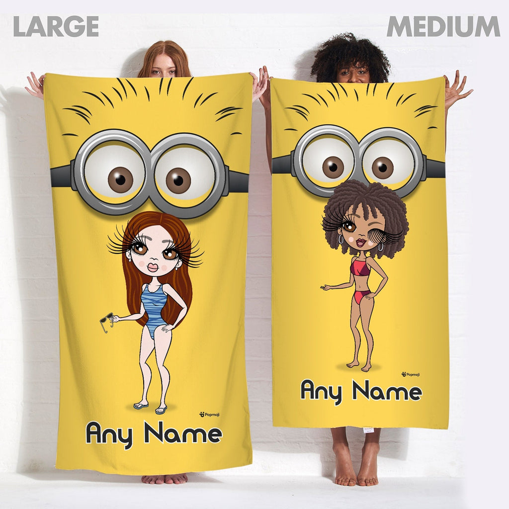 Womens Personalized Google Eyes Beach Towel