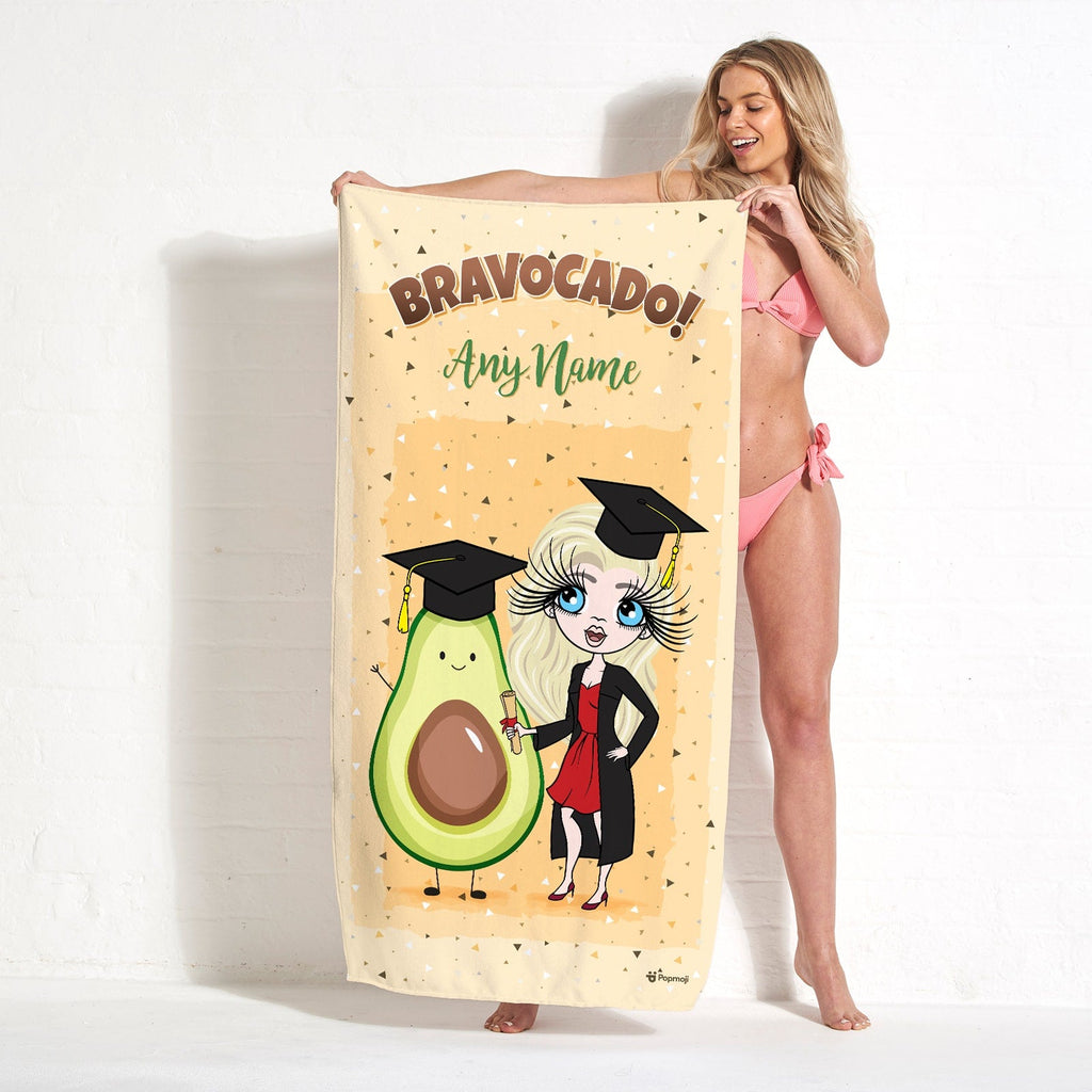 Womens Personalized Graduation Bravocado Beach Towel
