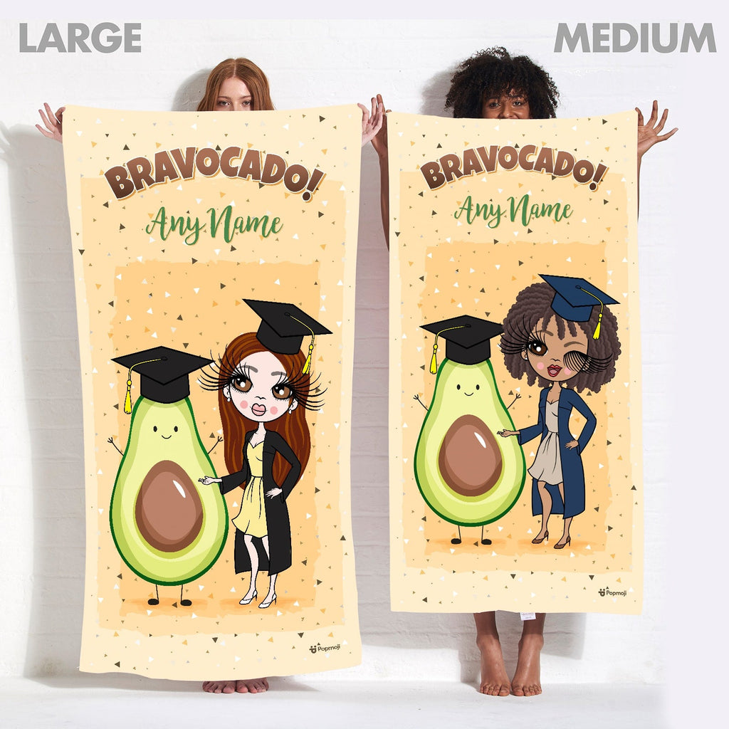 Womens Personalized Graduation Bravocado Beach Towel