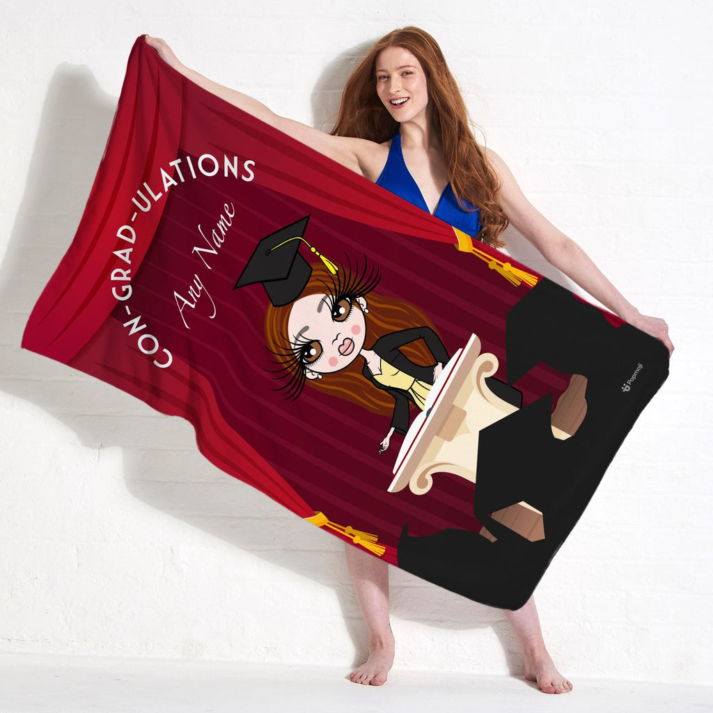 Womens Personalized Graduation Congradulations Beach Towel