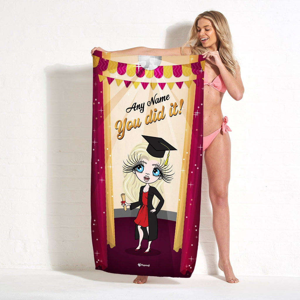 Womens Personalized Graduation Stage Beach Towel