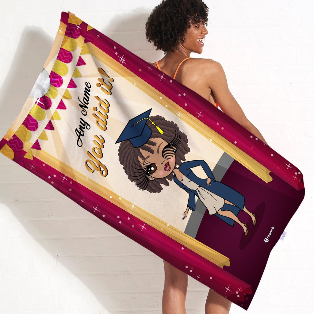 Womens Personalized Graduation Stage Beach Towel
