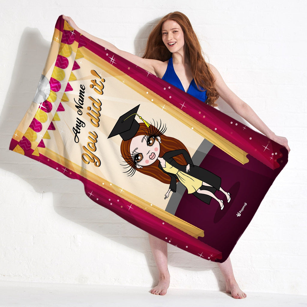 Womens Personalized Graduation Stage Beach Towel