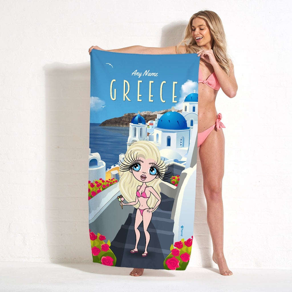 Womens Personalized Greece Beach Towel