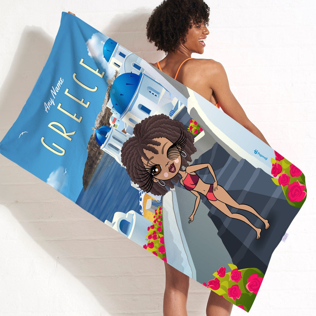 Womens Personalized Greece Beach Towel