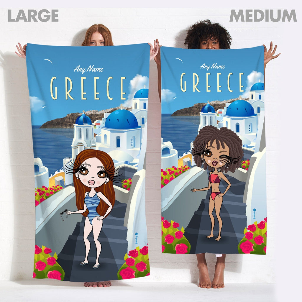 Womens Personalized Greece Beach Towel