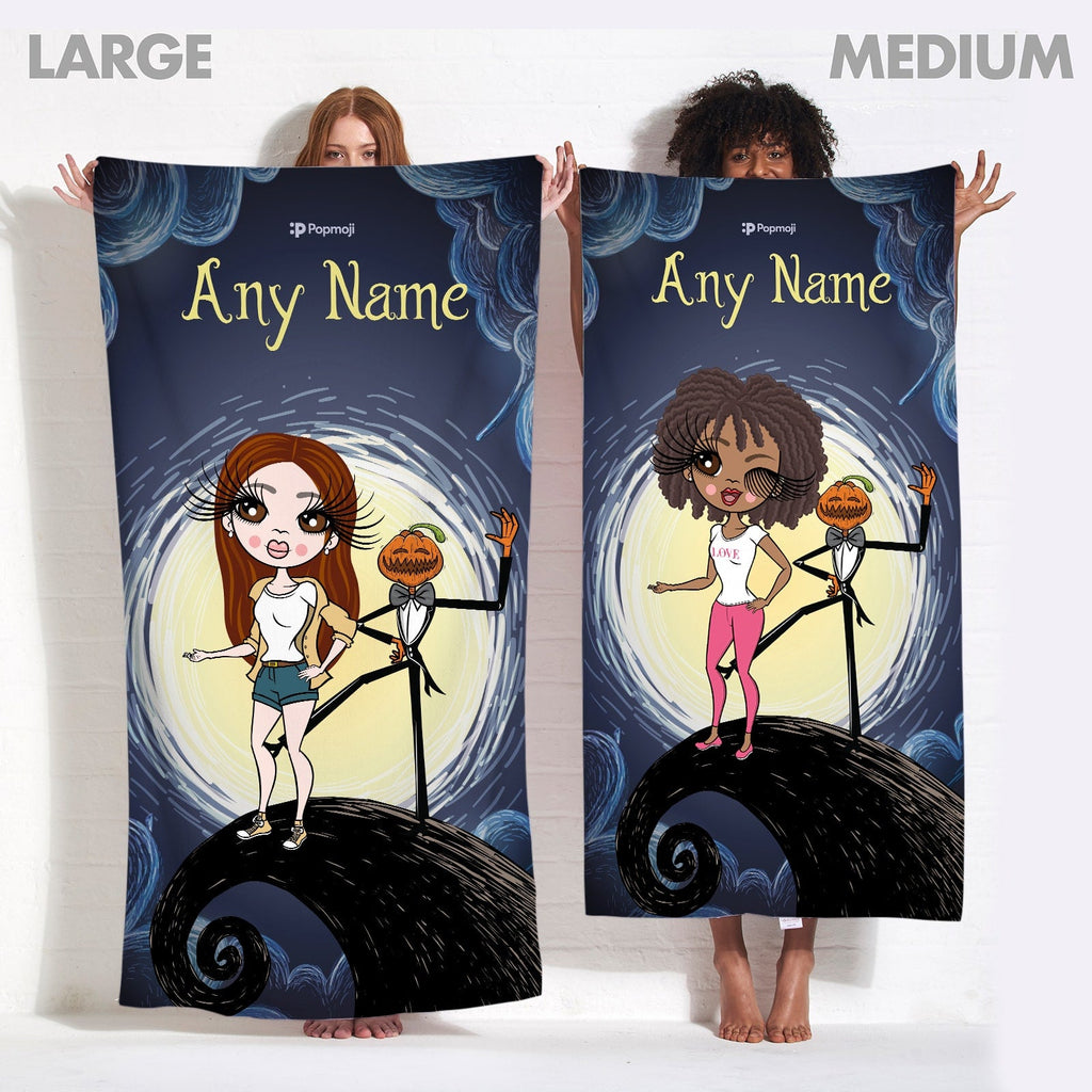 Womens Personalized Halloween Nightmare Beach Towel