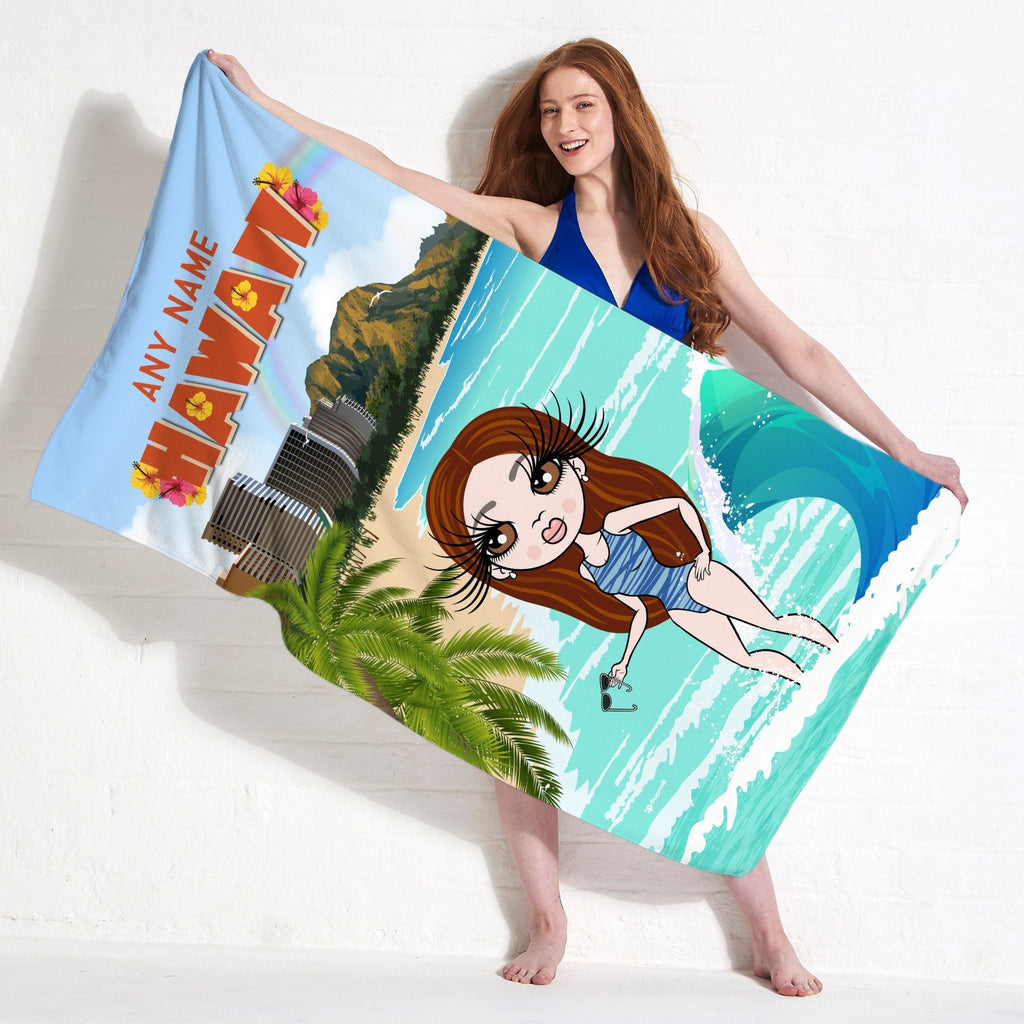 Womens Personalized Hawaii Beach Towel