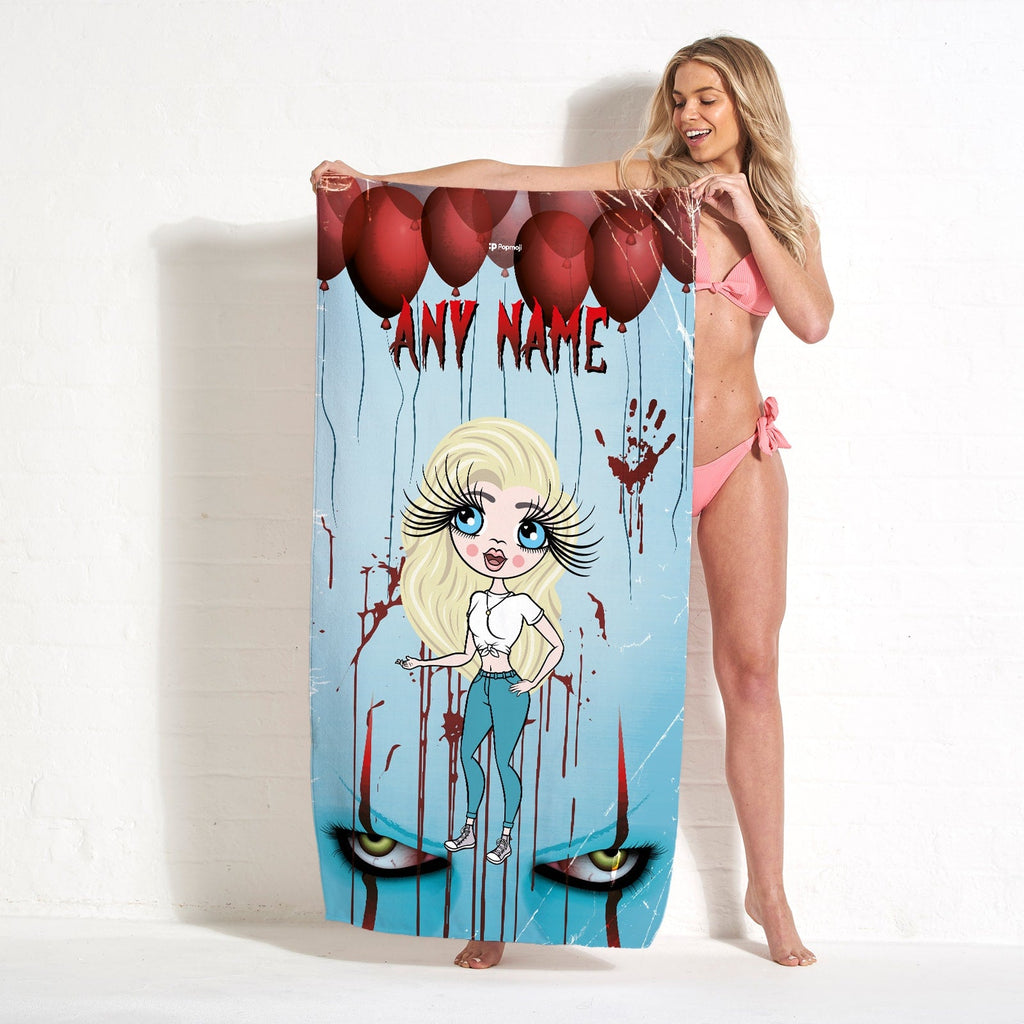 Womens Personalized Evil Clown Beach Towel