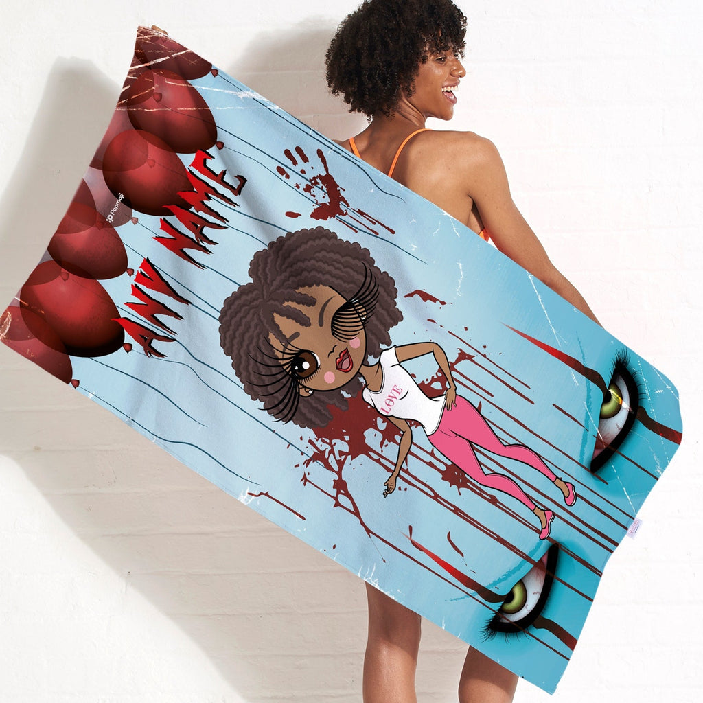 Womens Personalized Evil Clown Beach Towel