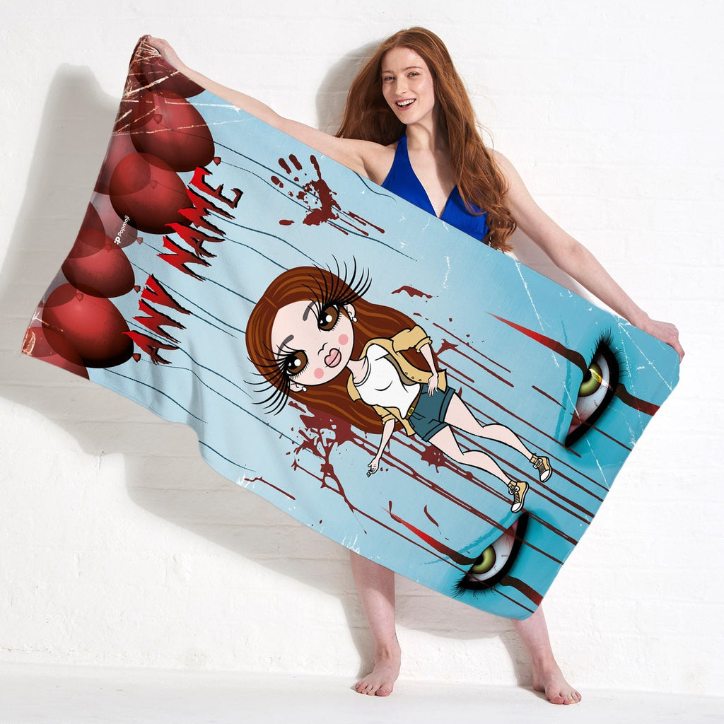 Womens Personalized Evil Clown Beach Towel