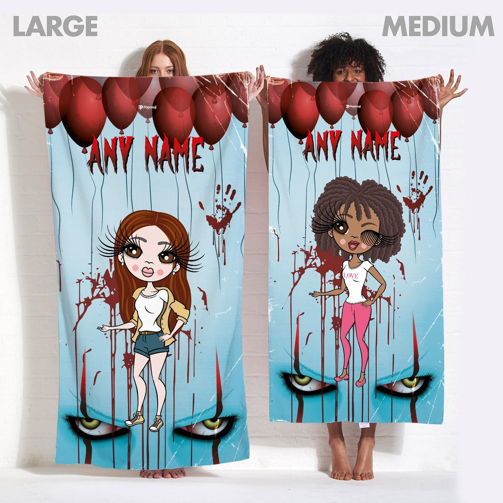 Womens Personalized Evil Clown Beach Towel