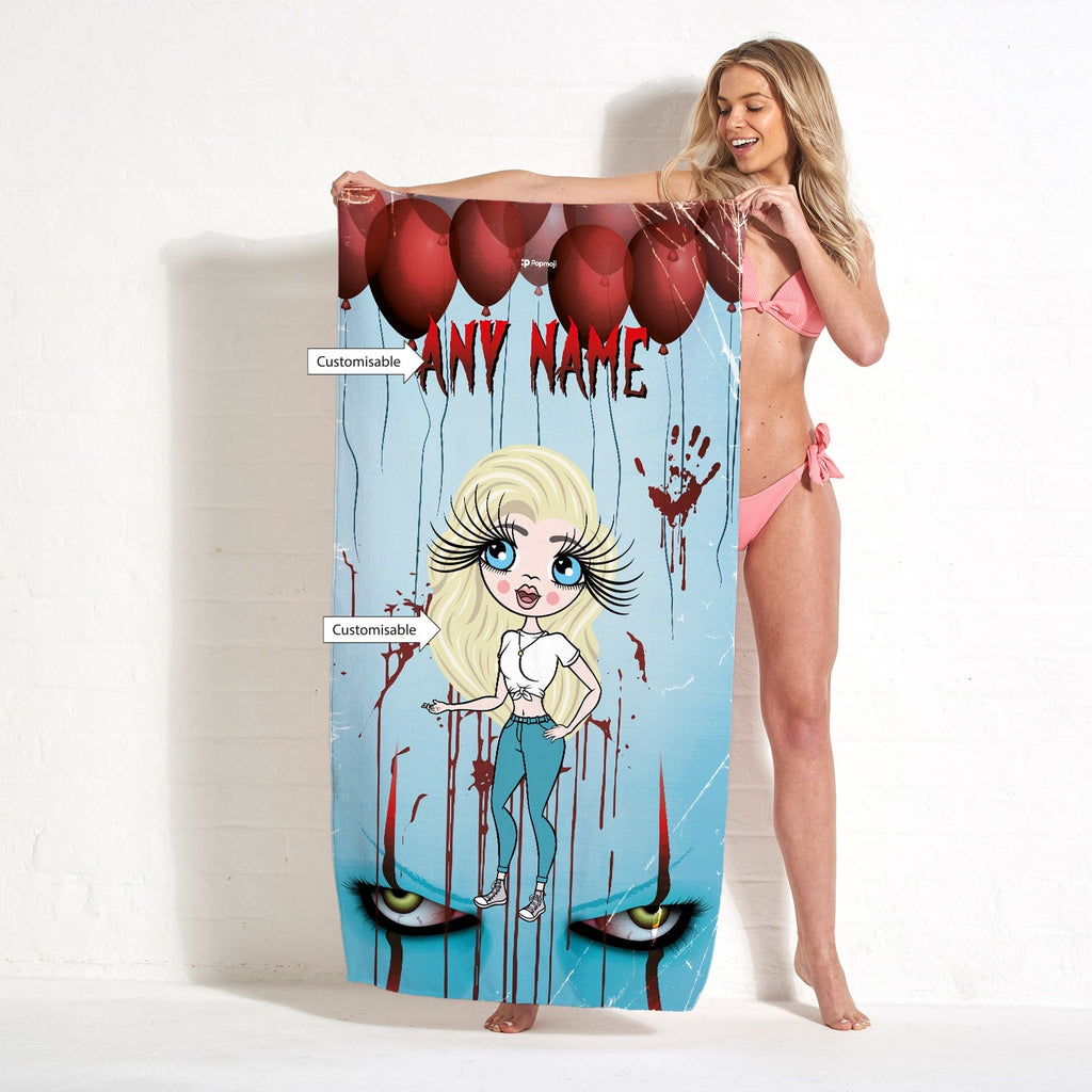 Womens Personalized Evil Clown Beach Towel