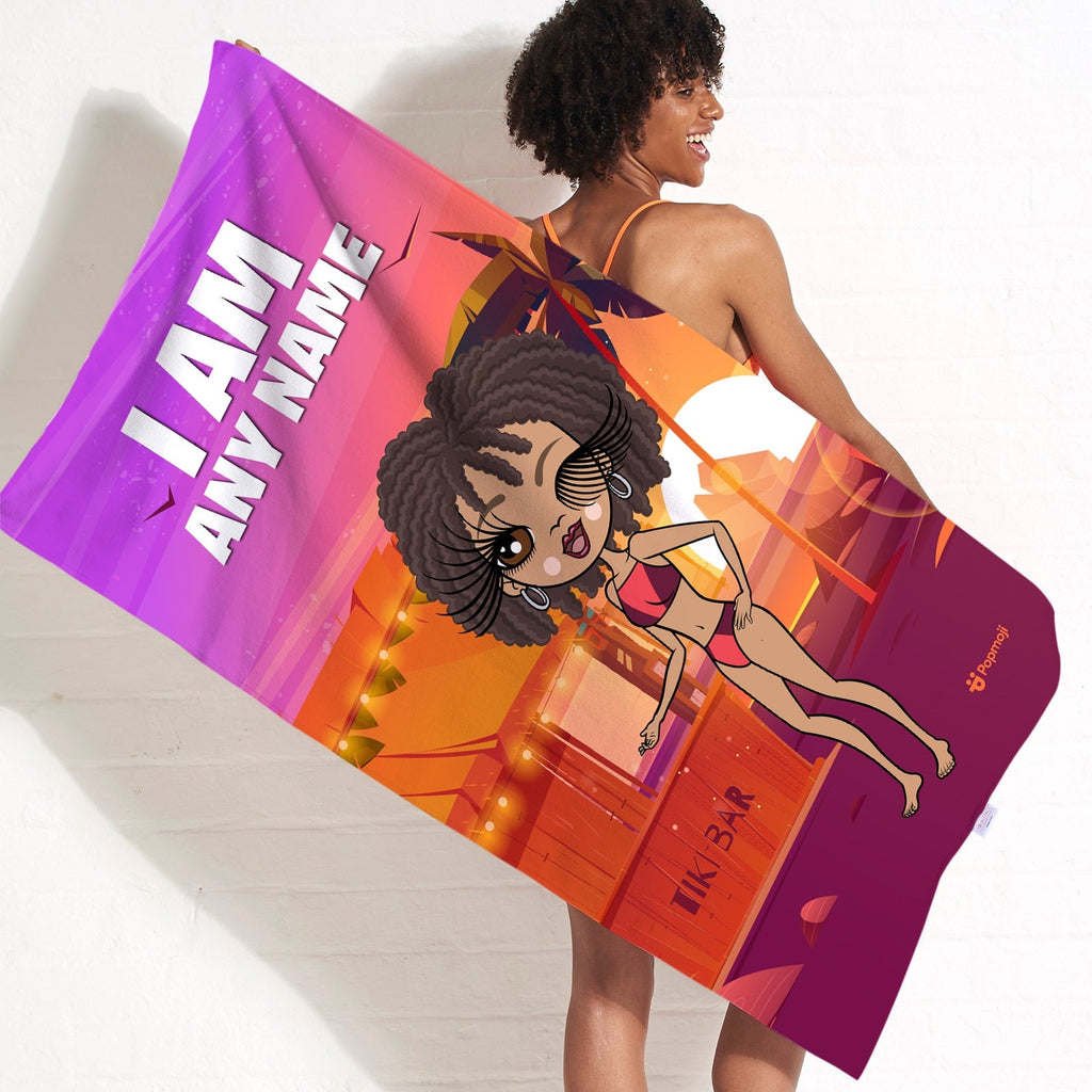 Womens Personalized I Am Beach Towel