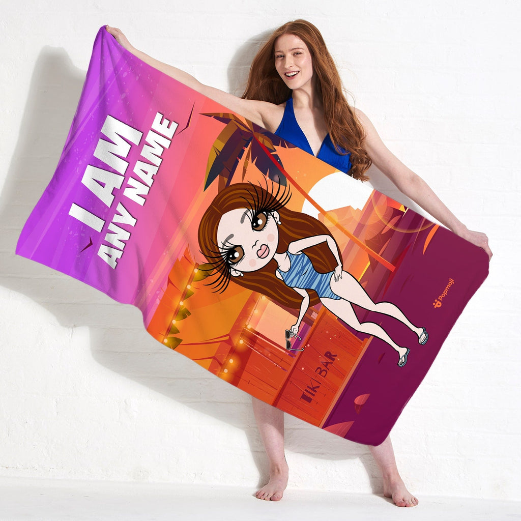 Womens Personalized I Am Beach Towel