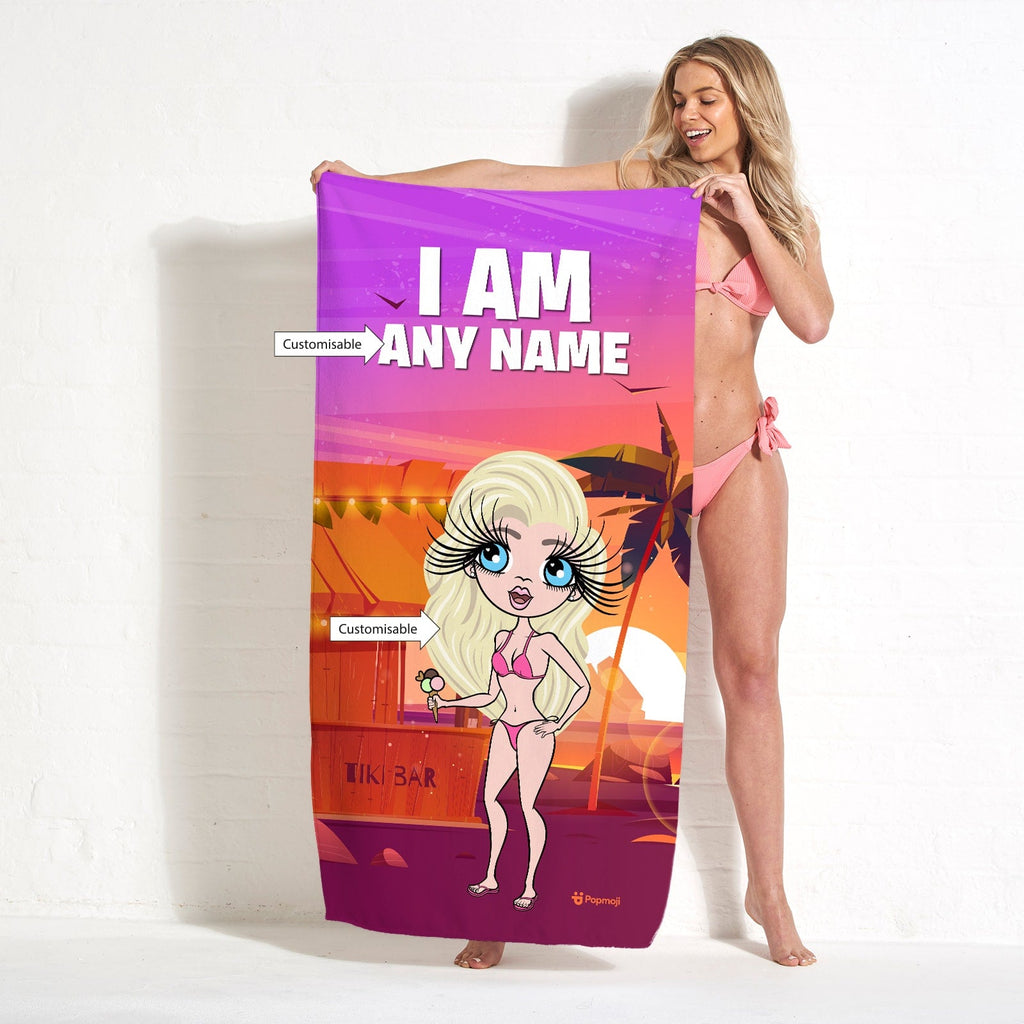 Womens Personalized I Am Beach Towel