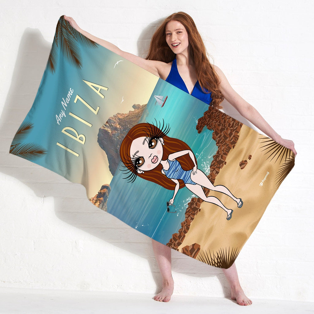 Womens Personalized Ibiza Beach Towel