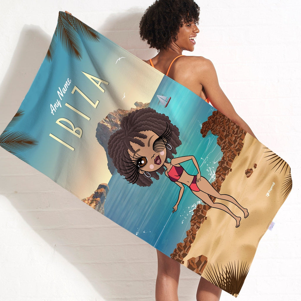 Womens Personalized Ibiza Beach Towel
