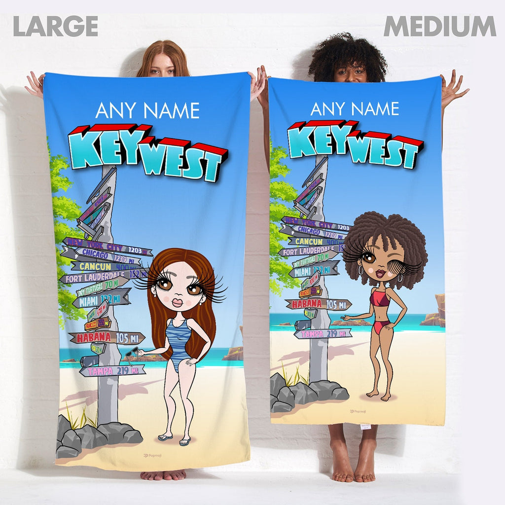 Womens Personalized Key West Beach Towel