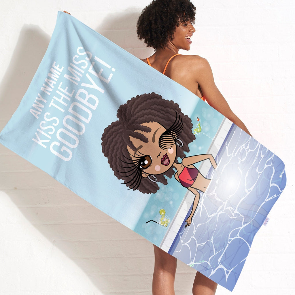 Womens Personalized Kiss The Miss Beach Towel