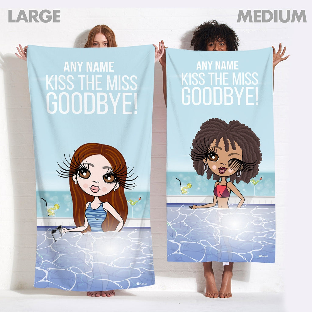 Womens Personalized Kiss The Miss Beach Towel