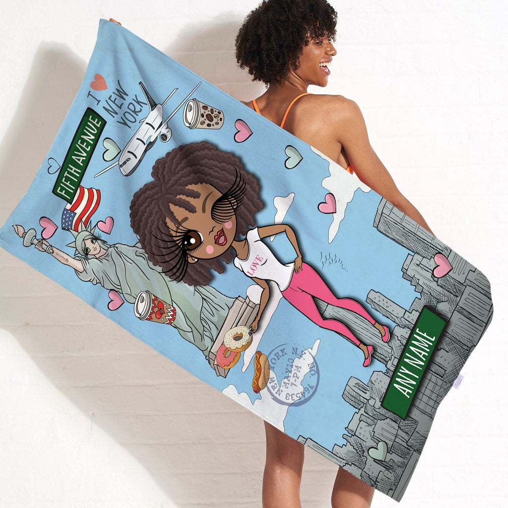 Womens Personalized Love NY Beach Towel