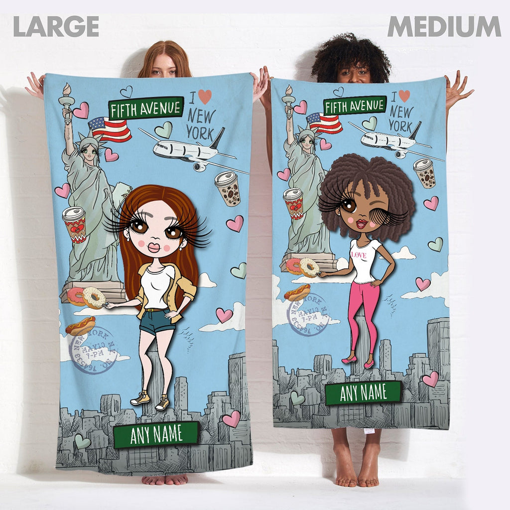 Womens Personalized Love NY Beach Towel