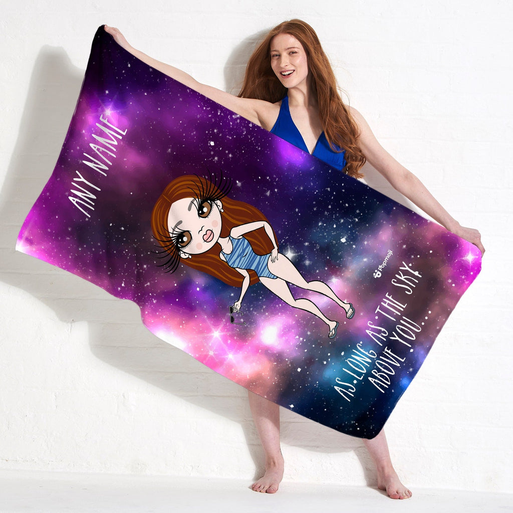 Womens Personalized Love Until The Stars Beach Towel