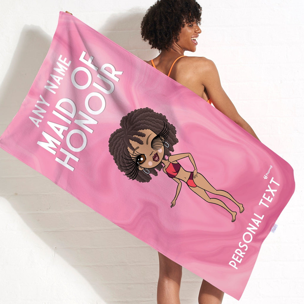 Womens Personalized Maid Of Honour Beach Towel