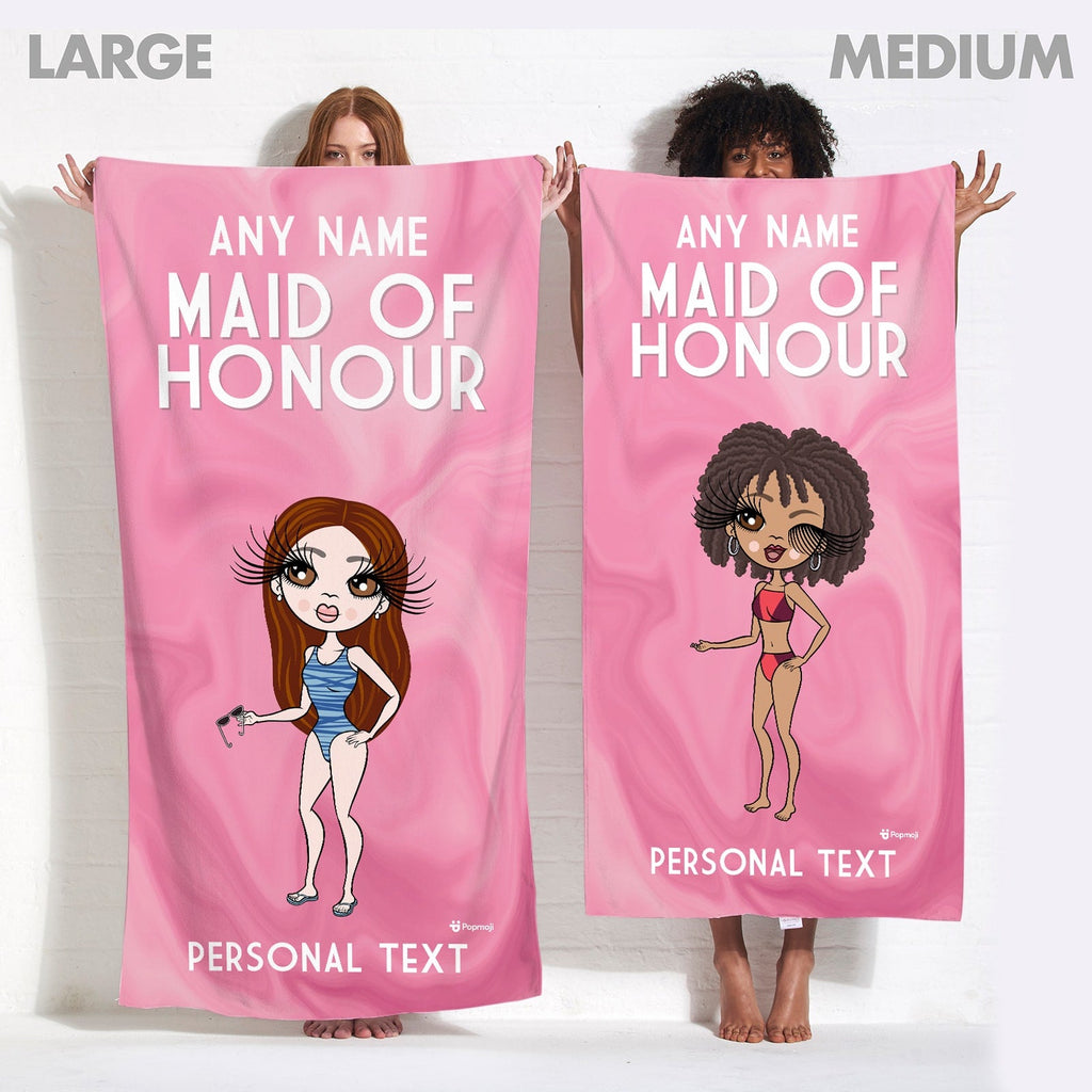 Womens Personalized Maid Of Honour Beach Towel