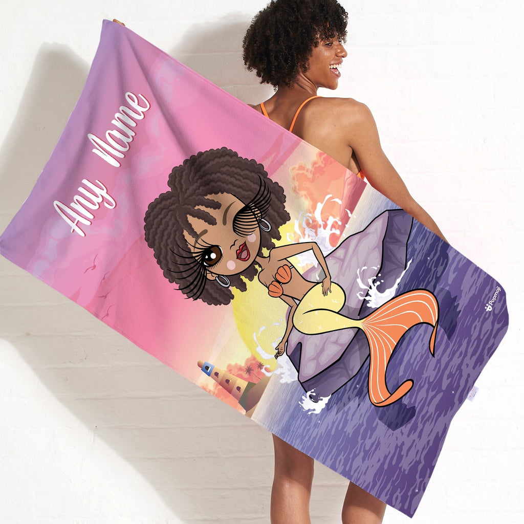 Womens Personalized Mermaid Beach Towel