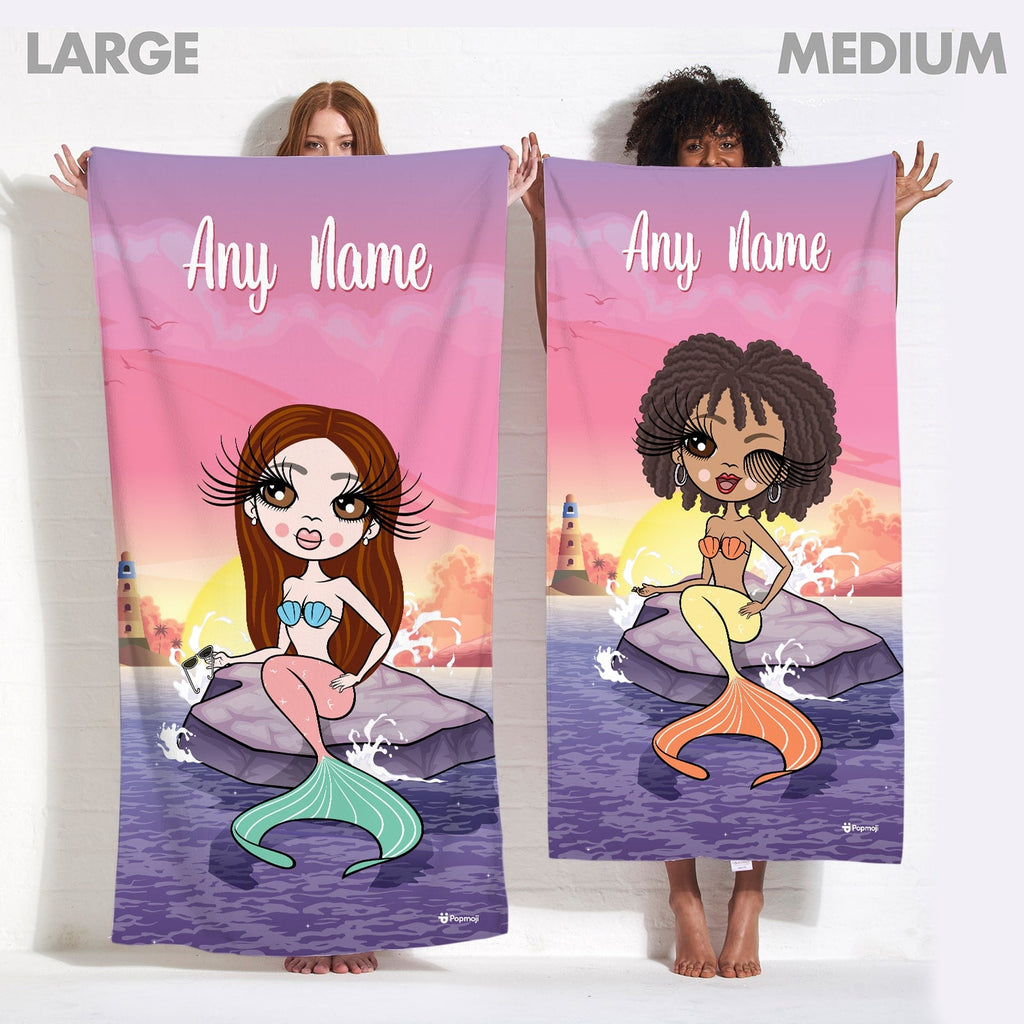 Womens Personalized Mermaid Beach Towel