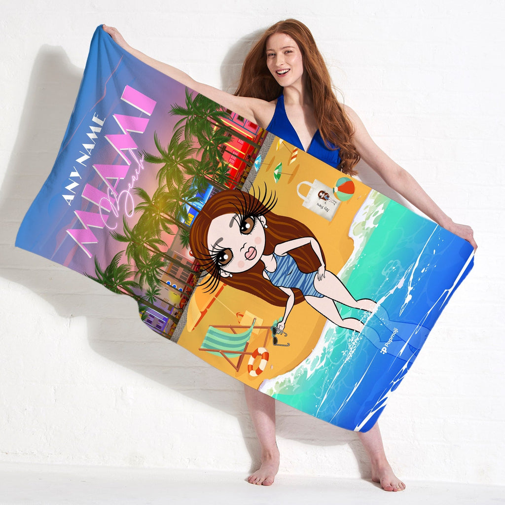 Womens Personalized Miami Beach Towel