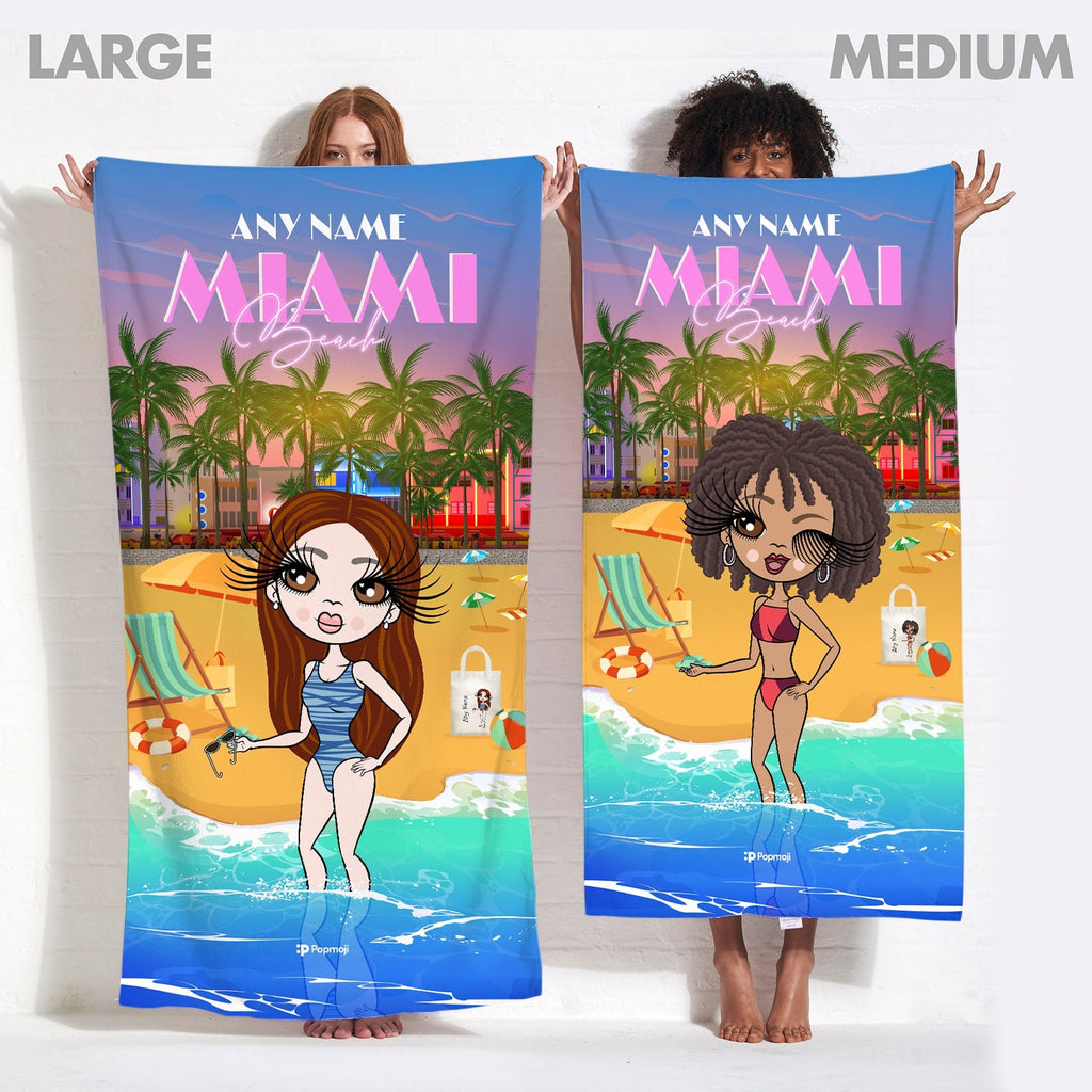 Womens Personalized Miami Beach Towel