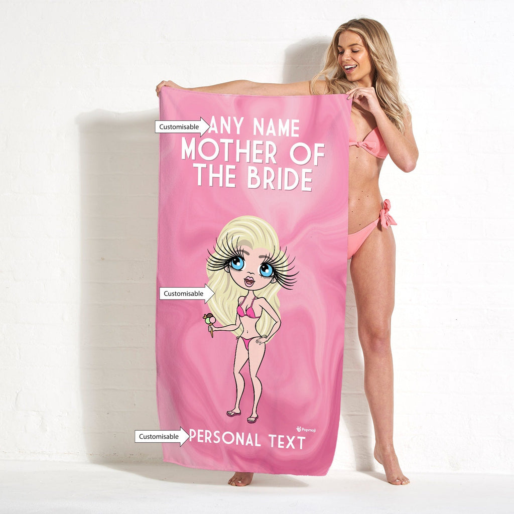 Womens Personalized Mother Of Bride Beach Towel