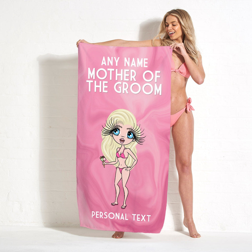 Womens Personalized Mother Of Groom Beach Towel