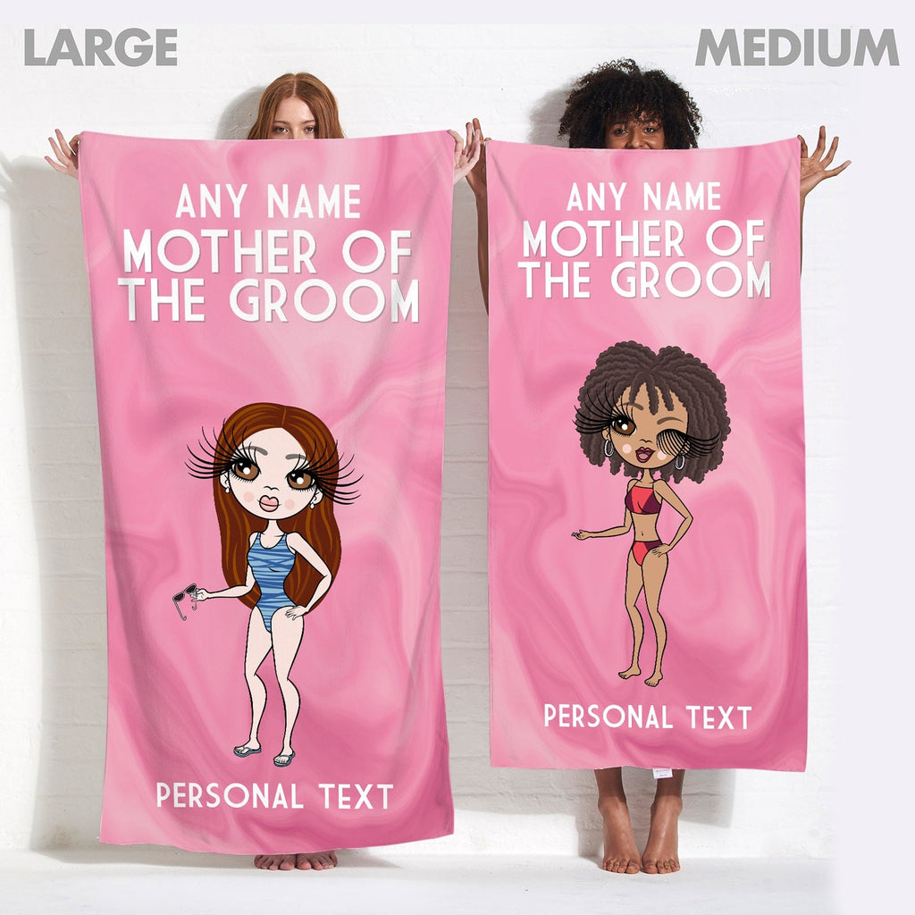 Womens Personalized Mother Of Groom Beach Towel